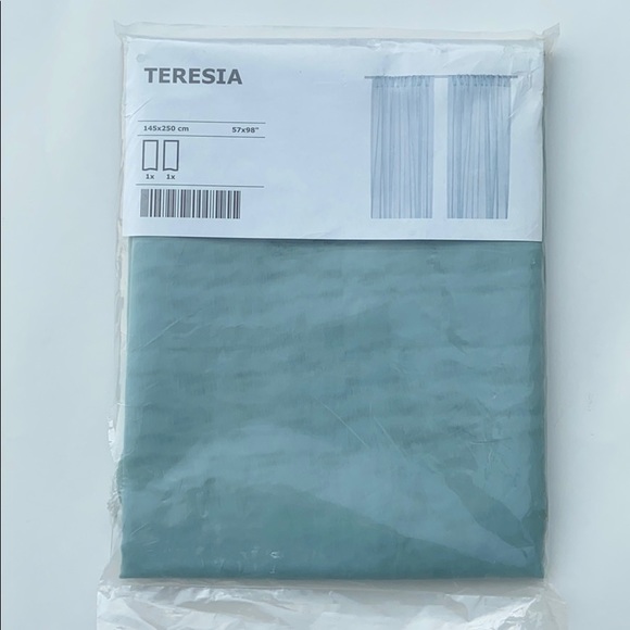 NEW IKEA Teresia Sheer Curtains 1 Pair Light Blue - Picture 2 of 8